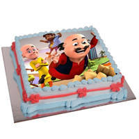 Tasty Motu Patlu Photo Cake for Kids