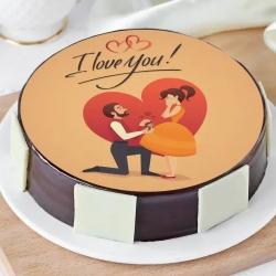 Flavorful Propose Day Special Personalized Chocolate Cake