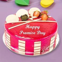 Finest Strawberry N Fresh Fruit Fusion Cake for Promise Day