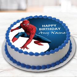 Delectable Spiderman Photo Cake