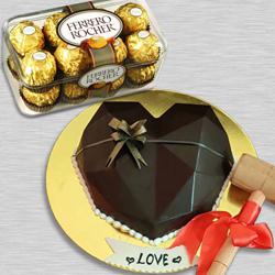 Enticing Heart Shape Pinata Cake n Hammer with Ferrero Rocher