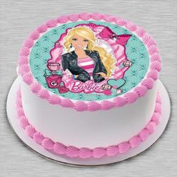 Pleasant Kids Party Special Barbie Photo Cake