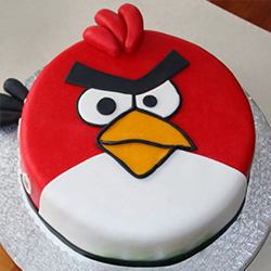 Special Angry Bird Fondant Cake for Kids Party