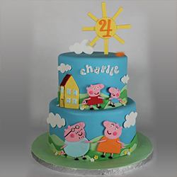 Delicate 2 Tier Peppa Pig Cake for Little One