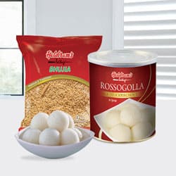 Haldiram Rasgulla with Bhujia from Haldiram to Marmagao