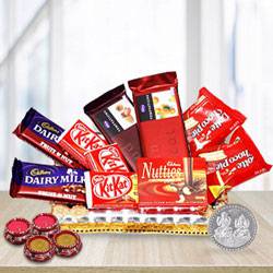 Amazing Chocolate Gifts Hamper with Blessings to Alwaye