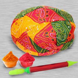 Classic Rajasthani Cap with Pichkari N Free Gulal