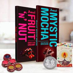 Amul Chocolate Bars with Free Diya nd Card to World-wide-diwali-chocolates.asp