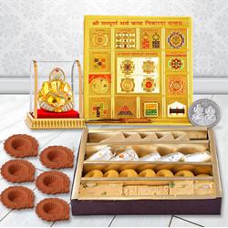 Exclusive Vighnesh Idol n Sarva Kashta Nivaran Yantra Combo to World-wide-diwali-sweets.asp