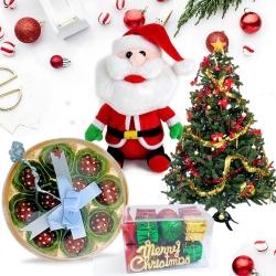 Christmas Tree N Decorations with Rum Filled Handmade Chocos to Alwaye