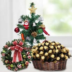 Delectable Ferrero Rocher Chocolates arranged in Basket to Marmagao