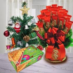 Marvelous Kitkat Bouquet with X-Mas Tree n Fruit Cake to Marmagao