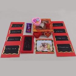 Beautiful Valentine Week Gift Box of Personalized Photo, Message n Goodies