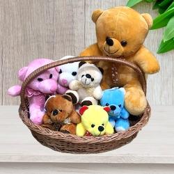 Breathtaking Gift of Basket Full of Teddies