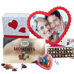 Exclusive Personalized Love Puzzle n Chocolates to Karunagapally