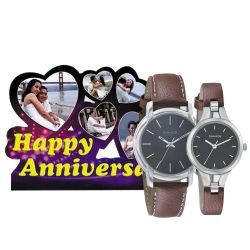 Stunning Personalized Photo Frame N Sonata Watch for Parents
