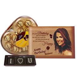 Lovely Personalized MD Love Frame with Chocolates Combo