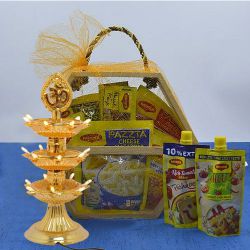 Lovely Maggie Magic Gift Hamper with LED Tower Lamp to Marmagao