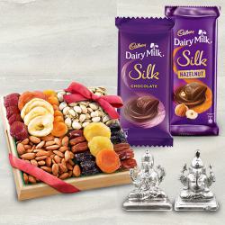 Lavish Gift of Cadbury Chocolates and Dry Fruits with Idol