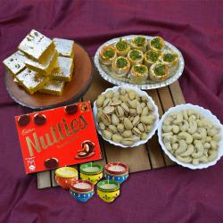 Classic Selection of Haldiram Sweets, Dry Fruits, Chocolates n Wax Diya