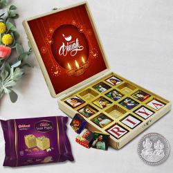 Yummy Haldiram Soan Papdi n customized Chocolate Box with Picture N Message