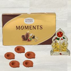 Pious Ganesh Laxmi Mandap with Ferrero Rocher Moments n Diya