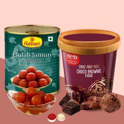 Lovely Haldiram Gulabjamun with Kwality Walls Chocolate Fudge Ice Cream