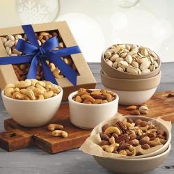 Trendy Wooden Box of Nutty Assortment on Christmas