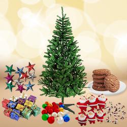 Superb Xmas Decor Accessories with Cookies n Bracelet to Kollam
