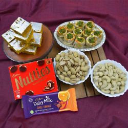 Terrific Gift of Haldiram Sweets, Cadbury Chocolates n Dry Fruits