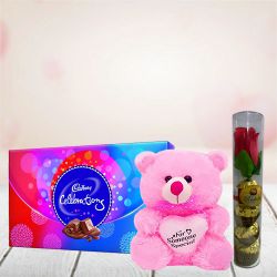 Tempting Chocolate Desire N Hearty Teddy Gift Combo