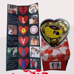 Charming Love Infinity Personalized Explosion Card with Heart Shape Sapphire Chocolates
