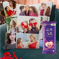 Smarty Personalized Cushion with a Cadbury Dark Milk Chocolate Bar