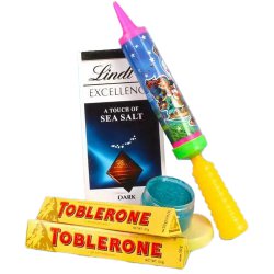 Delightful Imported Choco Gift with Holi Merchandise