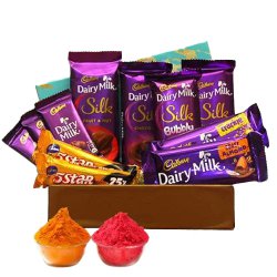 Fabulous Cadbury Chocolates Gift Box n Herbal Gulal for Holi