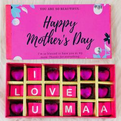 Mothers Day Special Personalized Message Handmade Chocolate Box to Ambattur