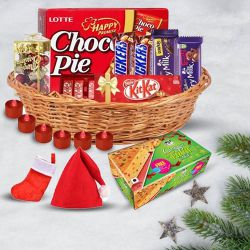 Impressive Chocolate N X-Mas Decor Gift Basket to Alwaye