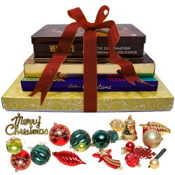 Special 4 Tier Chocolate Tower with Xmas Decorations to Alwaye