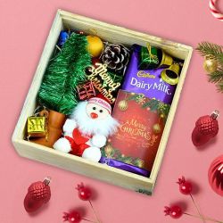 Ambrosial Xmas Gift Box with Cadbury Chocolates N Decor Items to Nipani