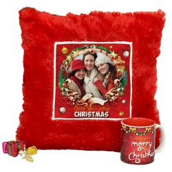 Lovely Personalized Pillow N Mug Set for Xmas to India
