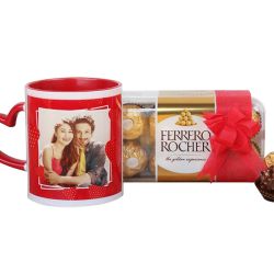 Lovely Personalized Photo Coffee Mug N Ferrero Rocher Box