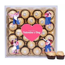 Charming Valentines Day Ferrero Rocher Customized Box to Rourkela