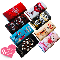 Valentine Weeks Special - 8pcs Customized Cadbury Chocolates to Lakshadweep