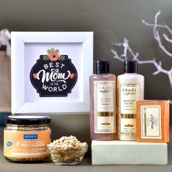 Remarkable Khadi Beauty Hamper with Best Mom Frame to Sivaganga