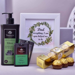 Dad Gratitude Frame with Chocolates N Perfume Hamper