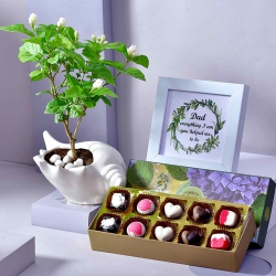 Marvelous Dad Frame with Chocolates N Potted Plant Set to Marmagao