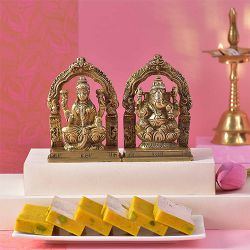 Divine Diwali  Laxmi Ganesh Idol  N  Burfi
