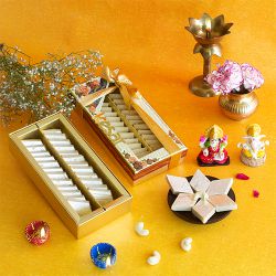 Elegant Diwali Blessings And Sweets Box to India