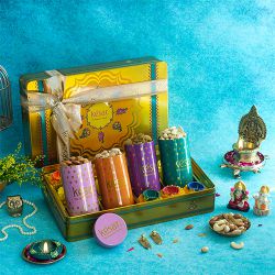 Box With Assorted Dry Fruits And Diya Set to Marmagao