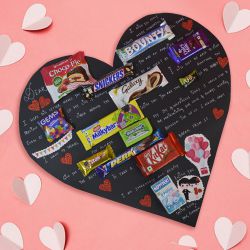 Splendid Heart Shaped Chocolate Message Card to Alappuzha